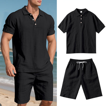 Leinen-Polohemd und Shorts für Herren – Bequem und lässig an warmen Tagen