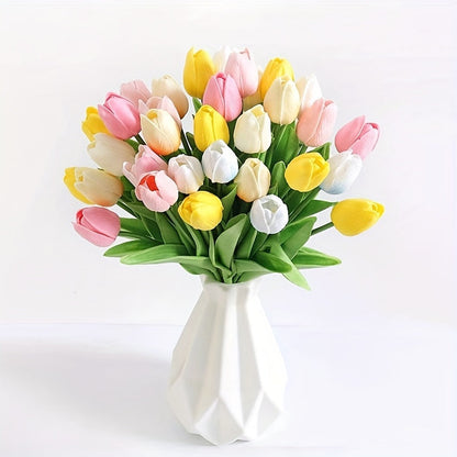 Set mit 15 naturgetreuen Kunsttulpen – ideal für Hochzeiten, Partys und die Dekoration zu Hause
