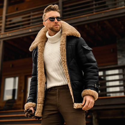 Giacca aviator da uomo in shearling – calda, confortevole e dallo stile intramontabile