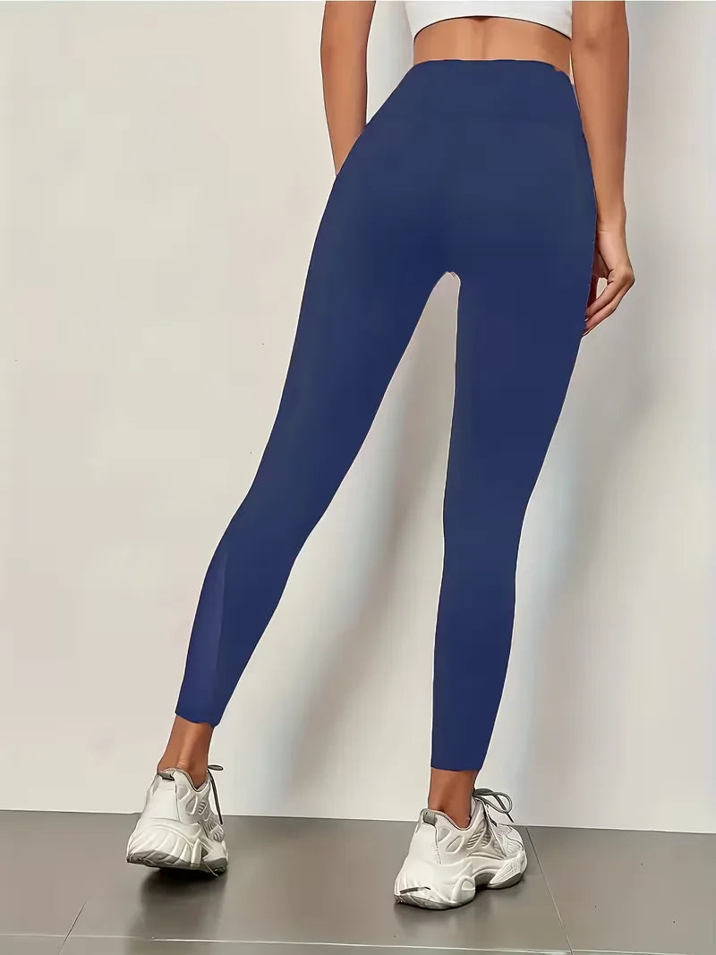 High-Waisted Leggings with Mesh Panels