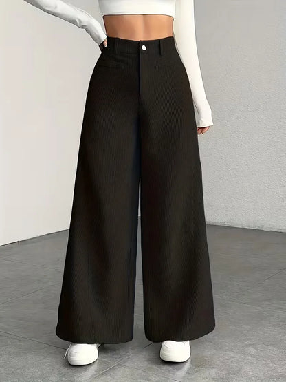 Pantalon à jambes larges taille haute