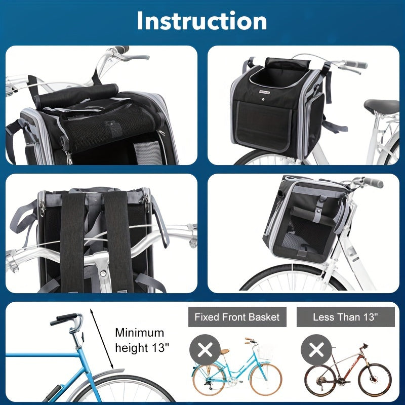 Cesta extensible para bicicleta para mascotas - Cómoda y segura para perros pequeños y gatos