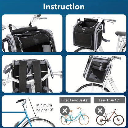 Cesta extensible para bicicleta para mascotas - Cómoda y segura para perros pequeños y gatos