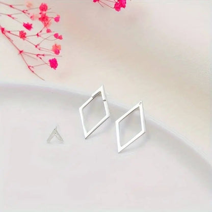 Minimalist Geometric Earrings with Diamond and Arrow Shape