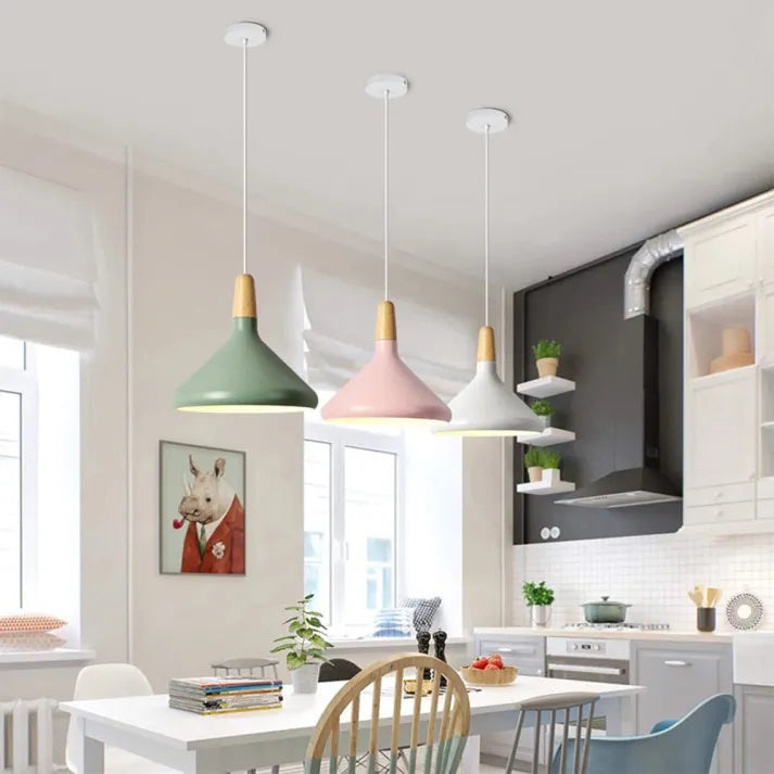 Conical Metal Pendant Lamp Macaron - Minimalistic and Stylish