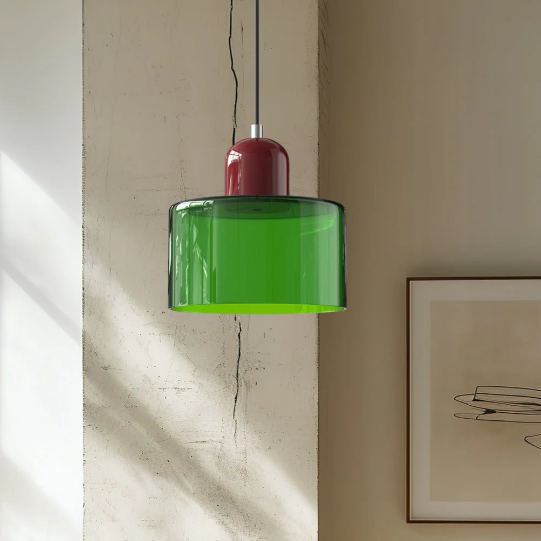 Candeeiro suspenso retro com abat-jour de vidro e cabo ajustável, para criar um ambiente acolhedor