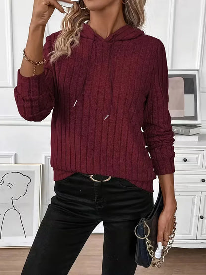 Hoodie with Ribbed Texture