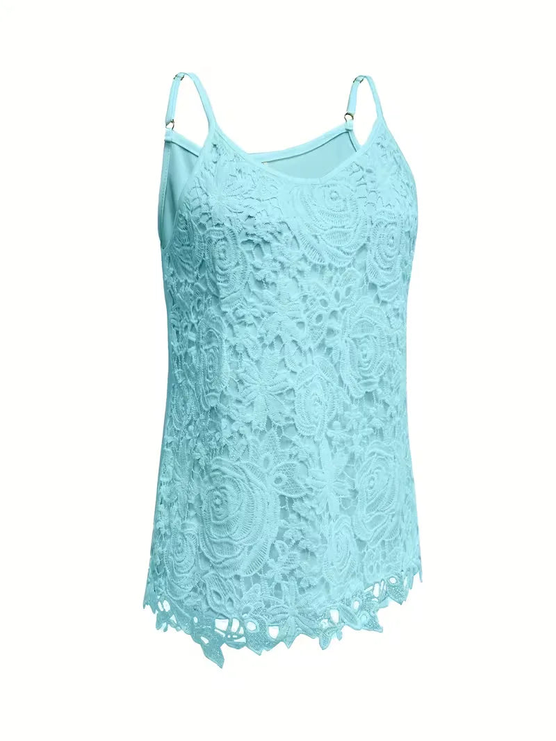 lace tank top with V-neck