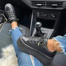 Sneakers met laag plateau en dikke zool voor dames