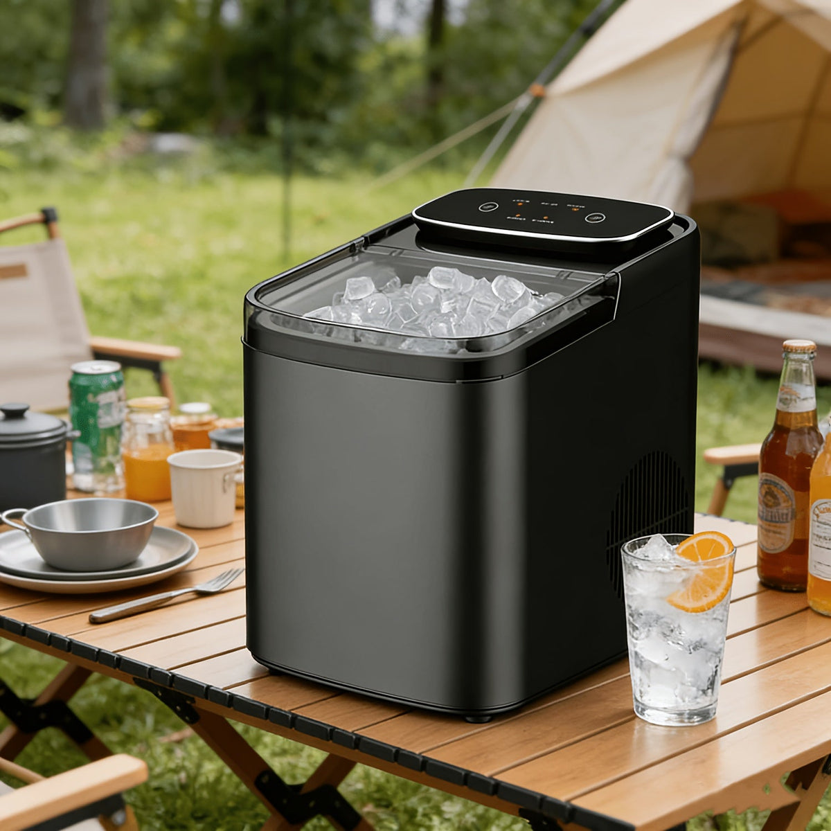 Compact Ice Cube Maker with Fast Ice Production for Home and Office