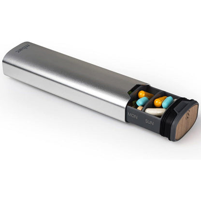 7-Day Pill Box – Stylish organiser made of aluminium and wood