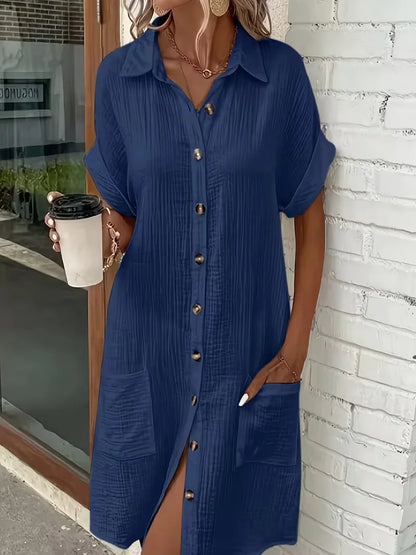 Robe chemise à manches courtes