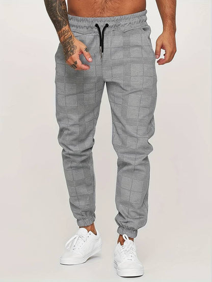 UrbanFit – Checked Slim Fit Jogging Trousers for Men