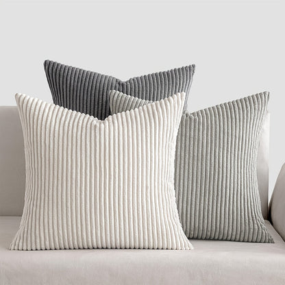 Bohemian Rib Cushion Cover with Stripe Pattern – Soft, Stylish and Decorative