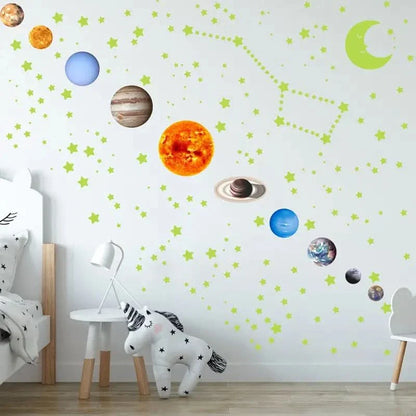 Svítící nálepky ve tmě | Devět planet