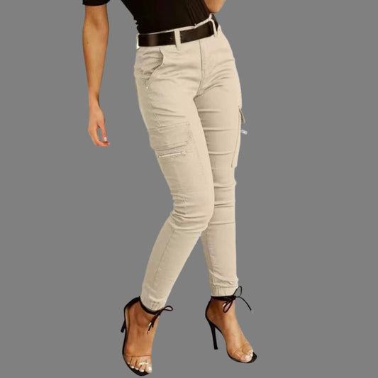Fosca – Pantalones cargo para mujer con elasticidad y cintura alta