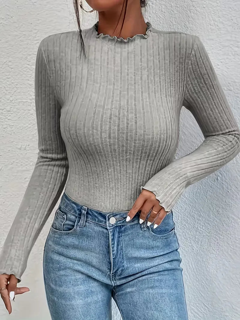 Long-sleeve with mock neckline