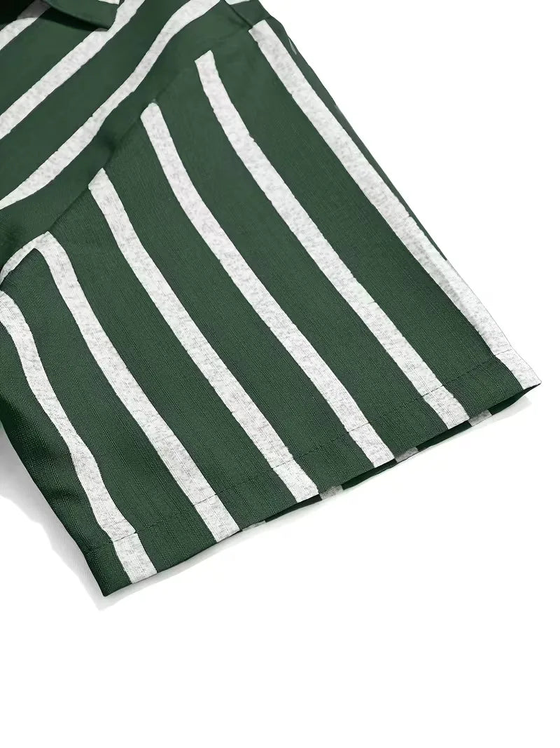 Chemise à manches courtes à rayures verticales
