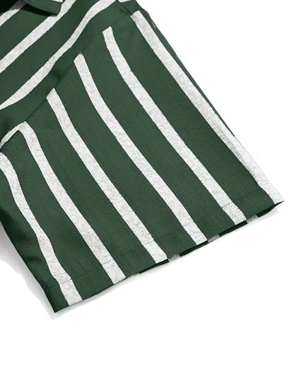 Chemise à manches courtes à rayures verticales