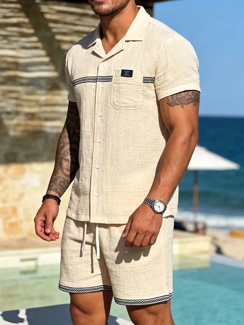 Men's Summer Clothing Set with Short Sleeves