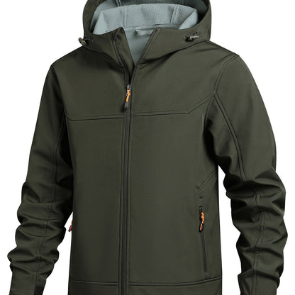 Men's Outdoor Softshell Jacket with Hood – Quick-Drying and Windproof