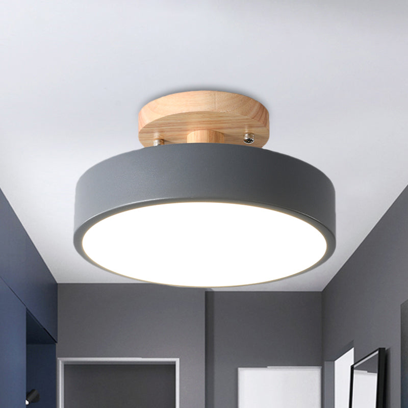 Scandinavian Wooden LED Ceiling Lamp for Hallway