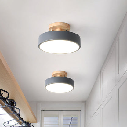 Scandinavian Wooden LED Ceiling Lamp for Hallway