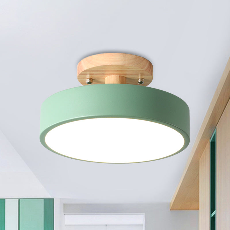 Scandinavian Wooden LED Ceiling Lamp for Hallway