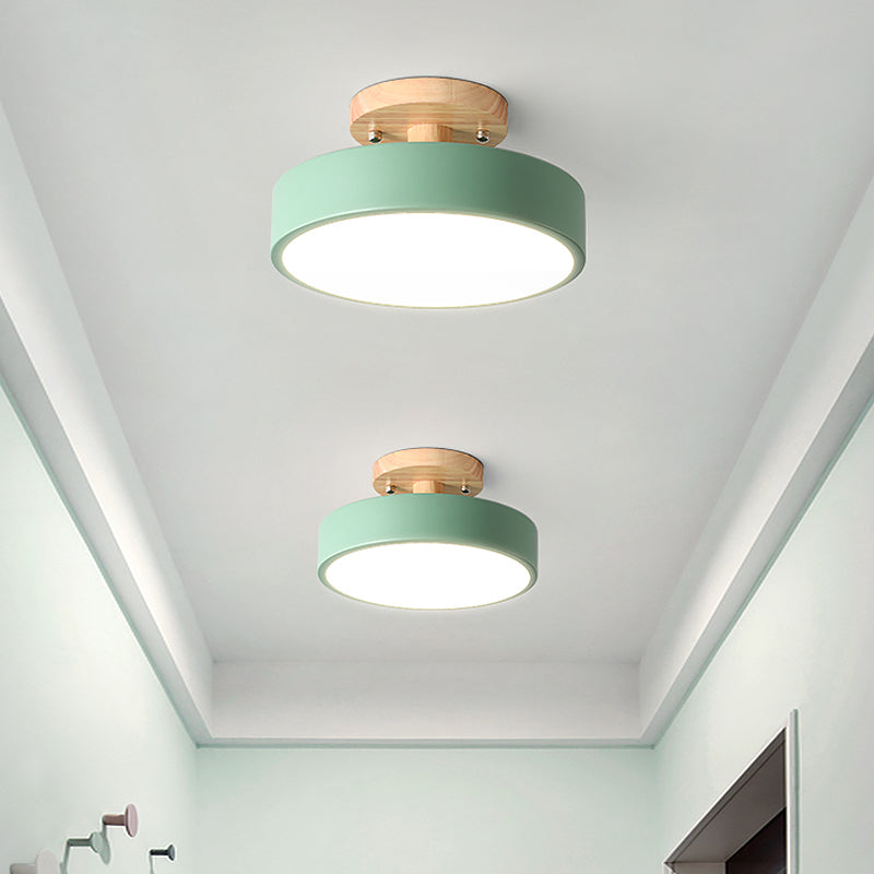 Scandinavian Wooden LED Ceiling Lamp for Hallway