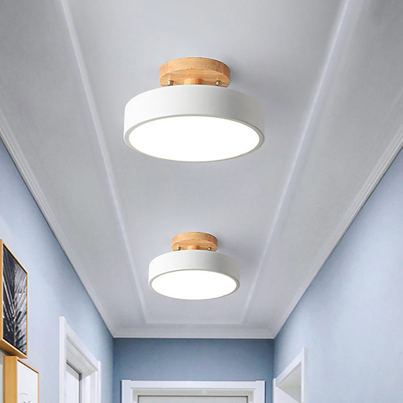 Scandinavian Wooden LED Ceiling Lamp for Hallway