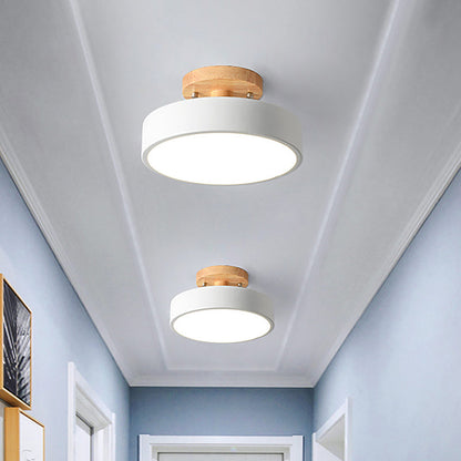 Scandinavian Wooden LED Ceiling Lamp for Hallway