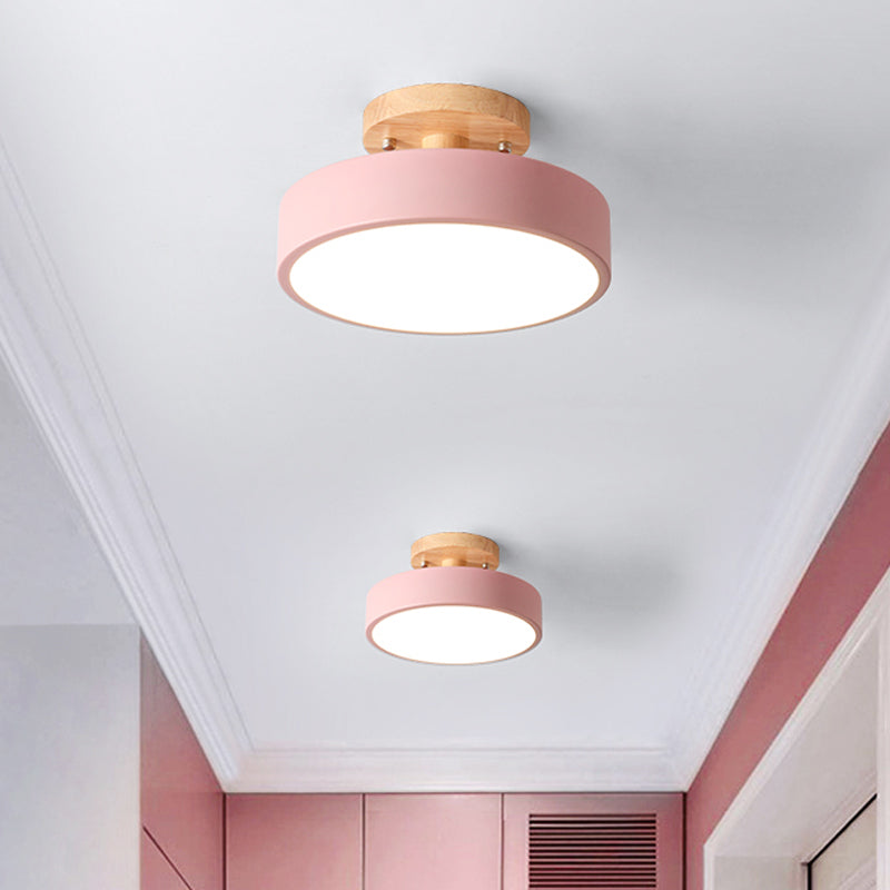 Scandinavian Wooden LED Ceiling Lamp for Hallway