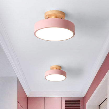Scandinavian Wooden LED Ceiling Lamp for Hallway
