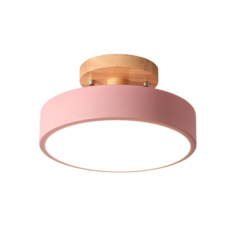 Scandinavian Wooden LED Ceiling Lamp for Hallway