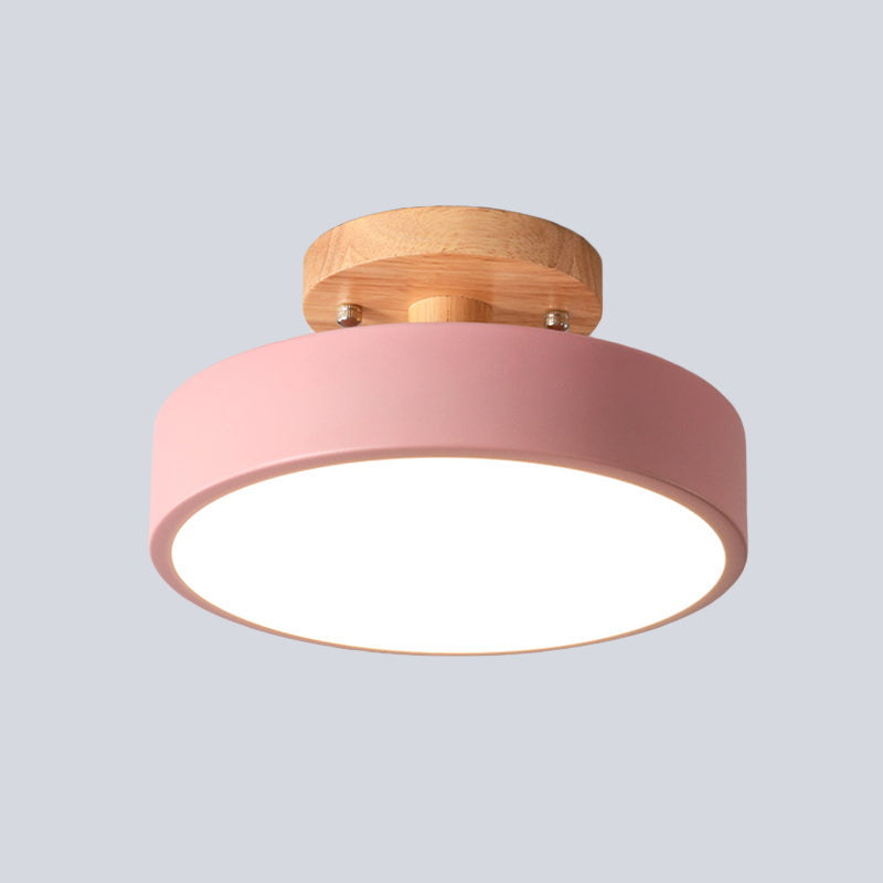 Scandinavian Wooden LED Ceiling Lamp for Hallway