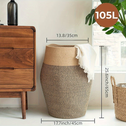 Large Woven Wicker Laundry Basket – Practical and Elegant for Any Laundry Room