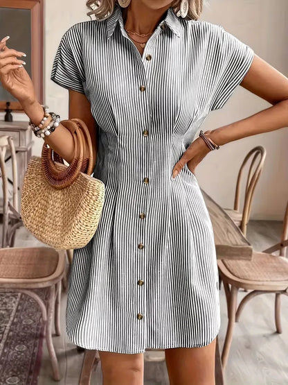 Robe chemise à manches courtes