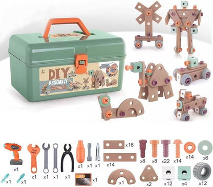 ConstructionFun - Kreatív, 100 darabos szerszámkészlet - Fedezd fel és építs!