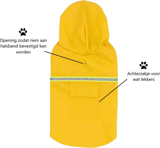 PupJoy - Impermeabile riflettente per cani + cappuccio - Per passeggiate notturne sicure