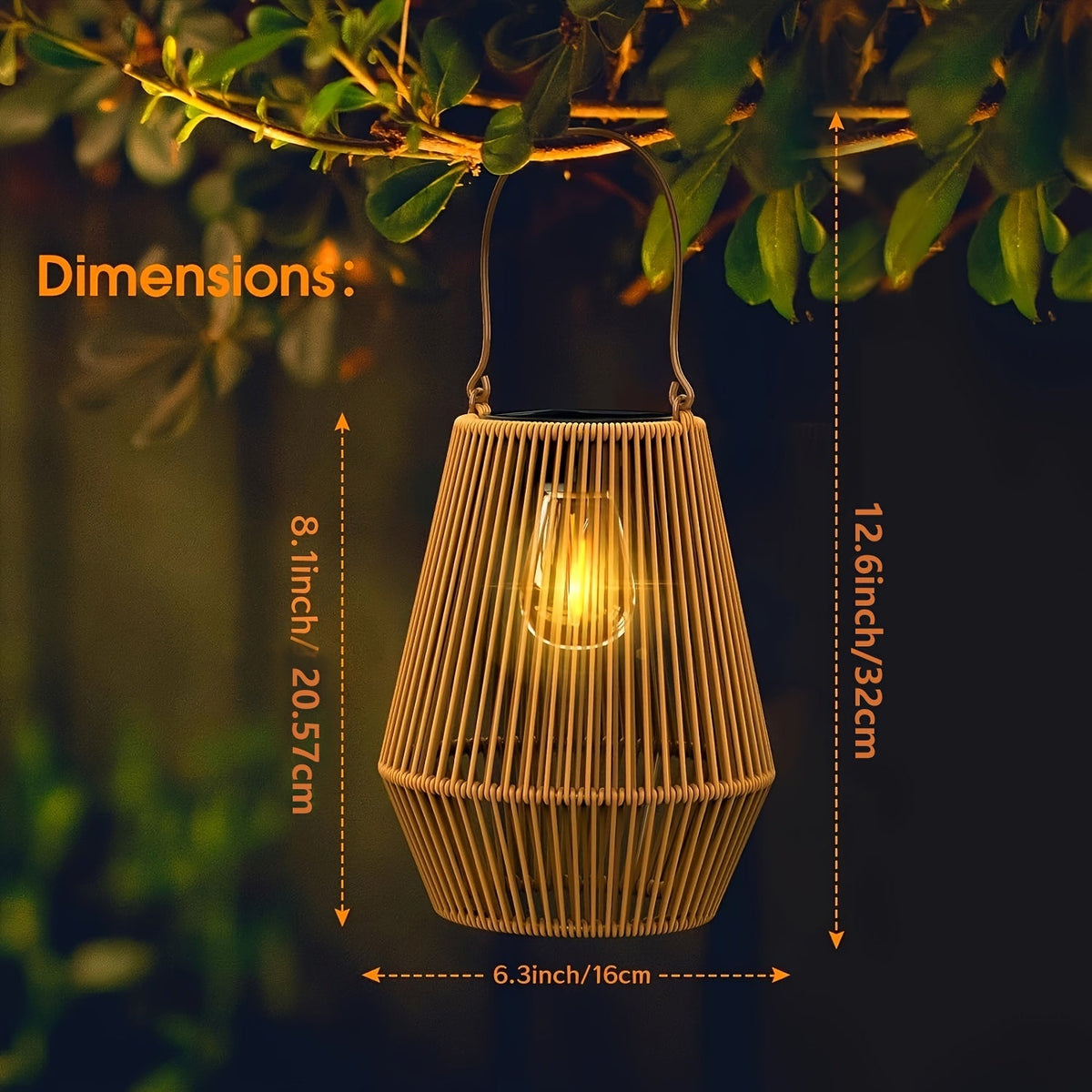 Geweven lantaarns op zonne-energie – elegante hangverlichting voor tuin en terras