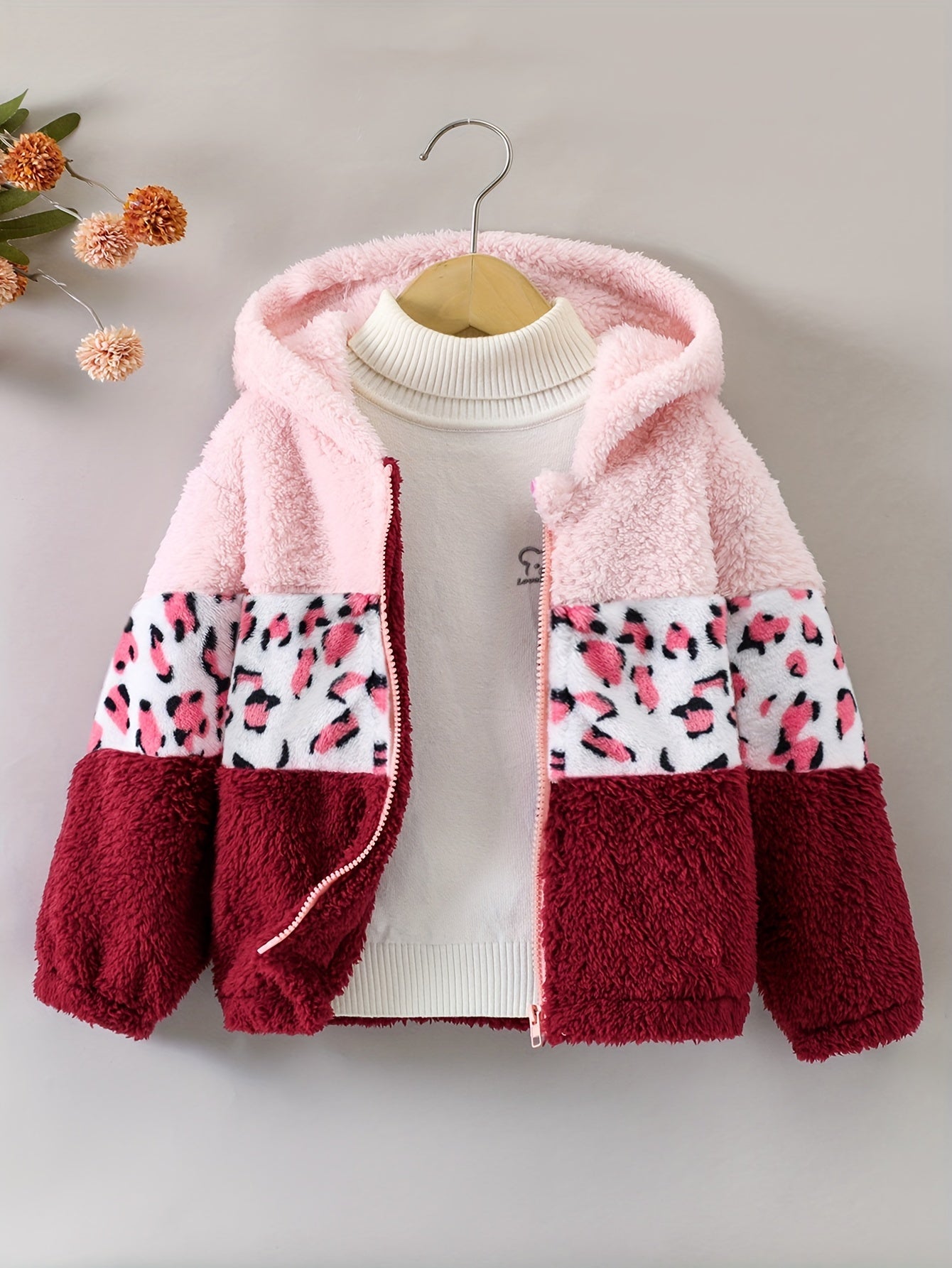 Jacket with Leopard Print and Fleece for Girls - Sasha