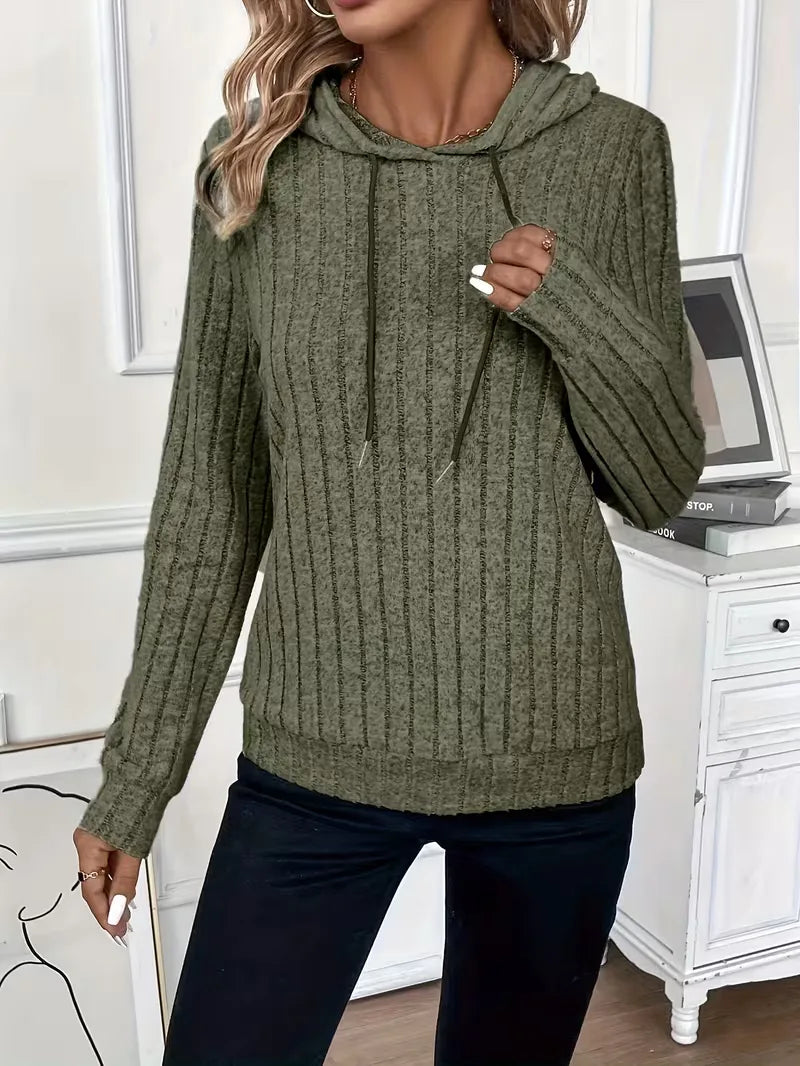 Hoodie with Ribbed Texture
