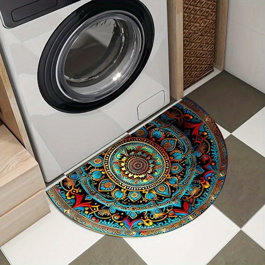 Tappeto mandala semicircolare – Stile bohémien e comfort antiscivolo