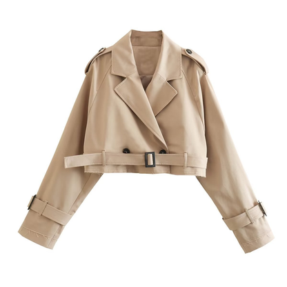 Stylish Ladies Short Trench Coat for Casual Look