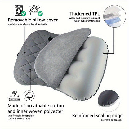 Almohada ergonómica inflable para acampar – Ideal para brindar apoyo al cuello y la zona lumbar durante excursiones y acampadas