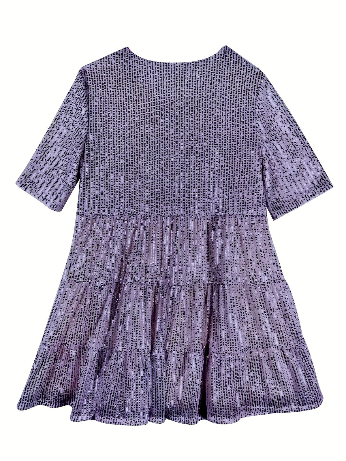 Glitter A-Line Ladies Mini Party Dress Short Sleeve