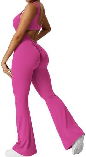 Sleeveless Flared Jumpsuit for Yoga & Fitness