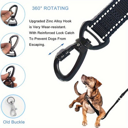 Adjustable Bungee Dog Lead – Shock Absorbing and Reflective for Large Dogs
