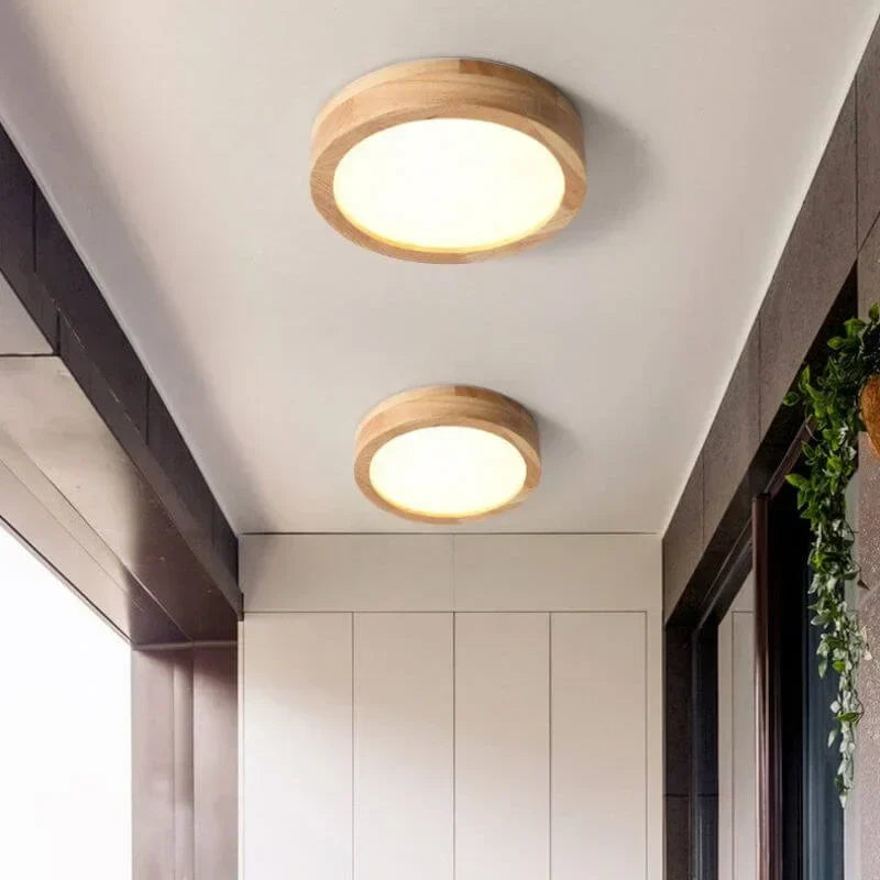 Round Wooden Ceiling Lamp – Warmth and Style for Any Interior