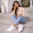 Zapatillas para mujer con cordones y suela cómoda